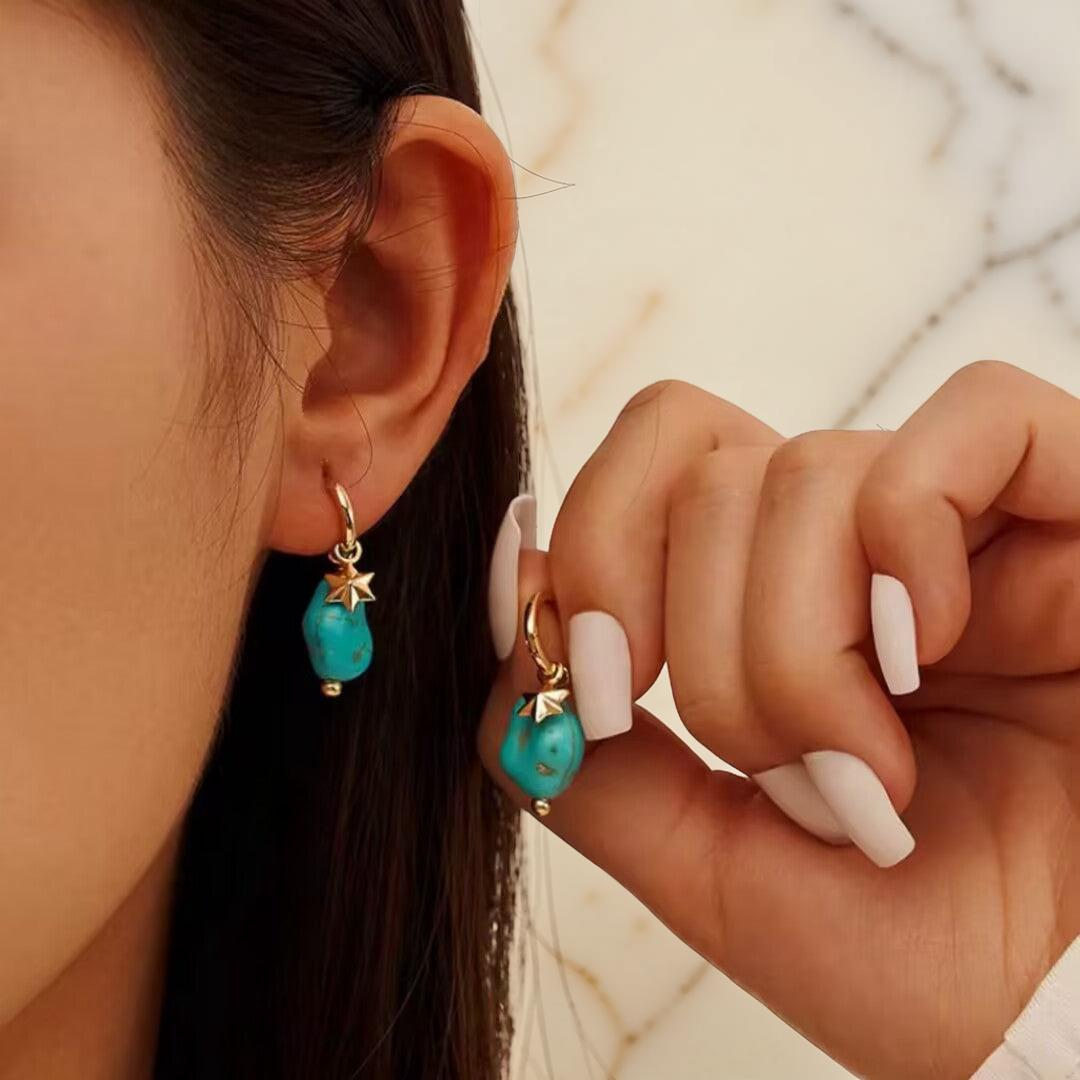 Boucles d’Oreilles Turquoise – Larmes du Ciel, Argent