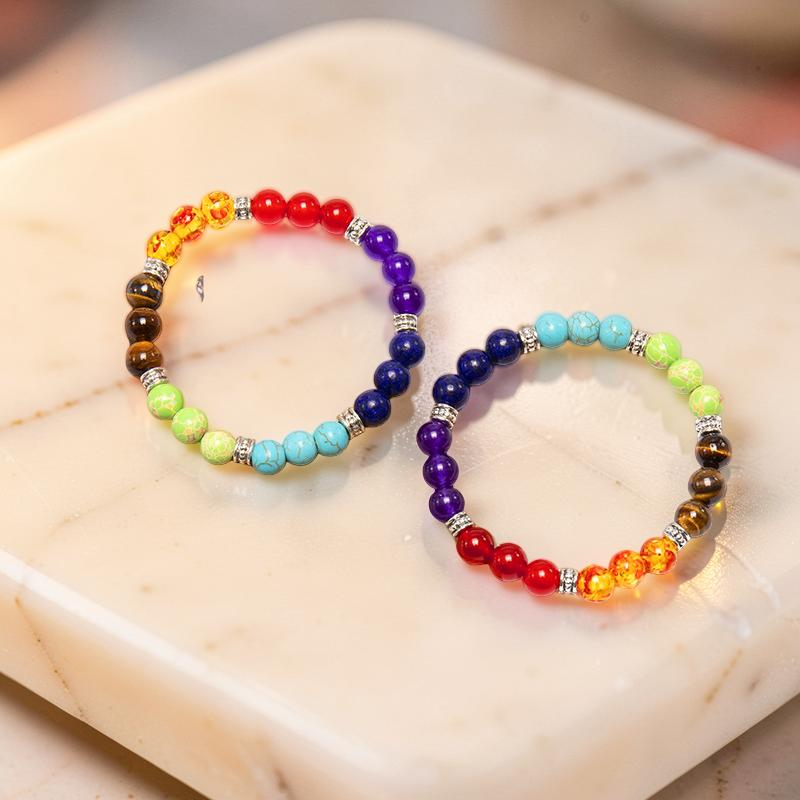 Bracelet 7 Chakras en Pierres Naturelles – Sphères de Lumière