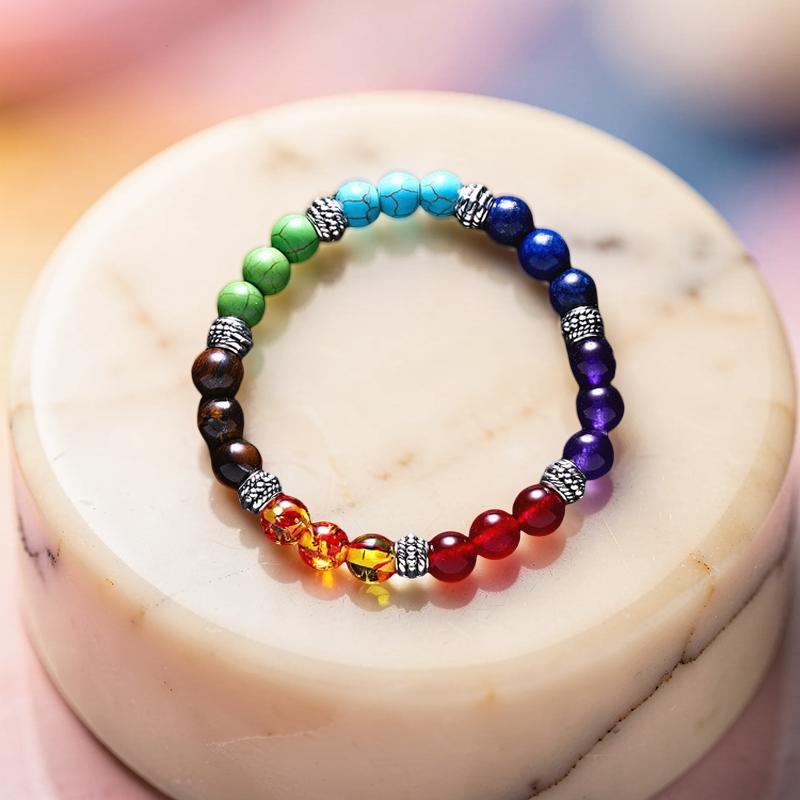 Bracelet 7 Chakras en Pierres Naturelles – Sphères de Lumière