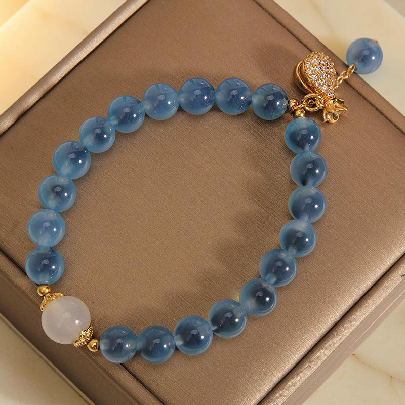 Bracelet Agate Bleu – Trésor Océanique