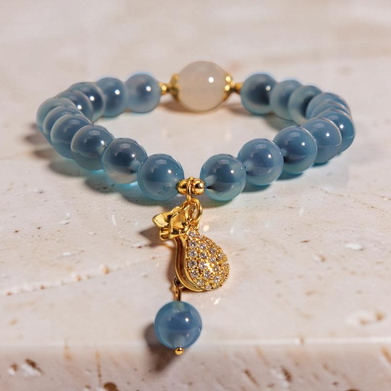 Bracelet Agate Bleu – Trésor Océanique