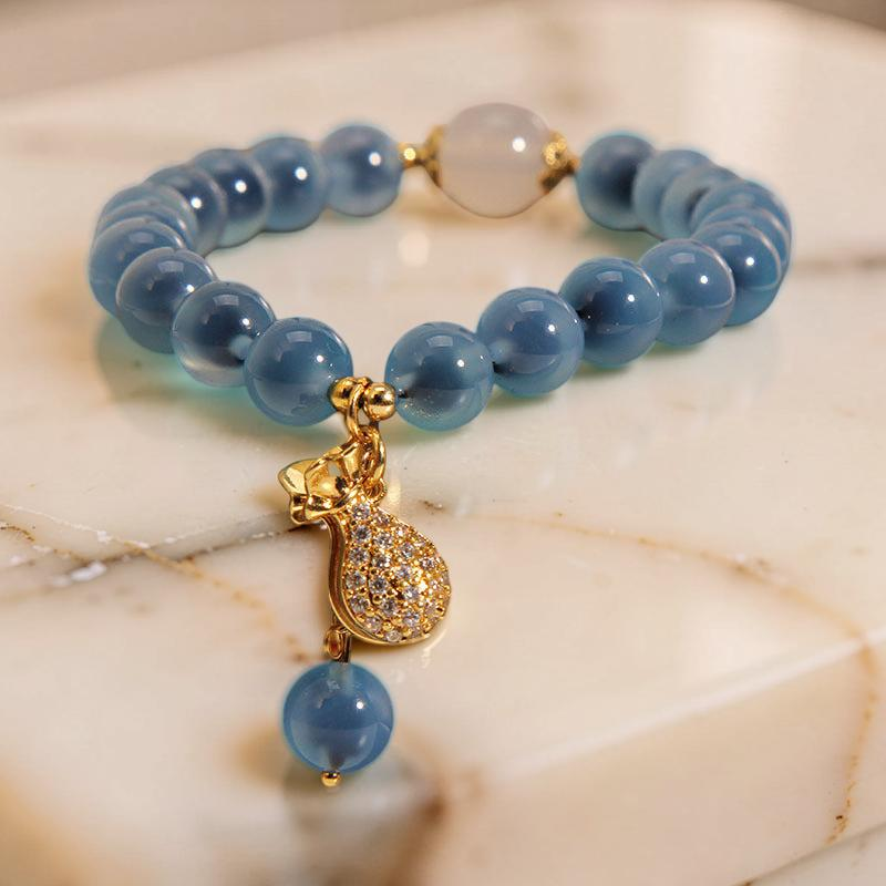 Bracelet Agate Bleu – Trésor Océanique