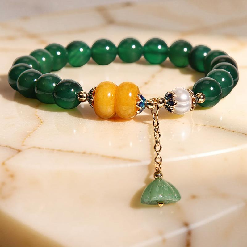 Bracelet Agate et Lotus – Forestière