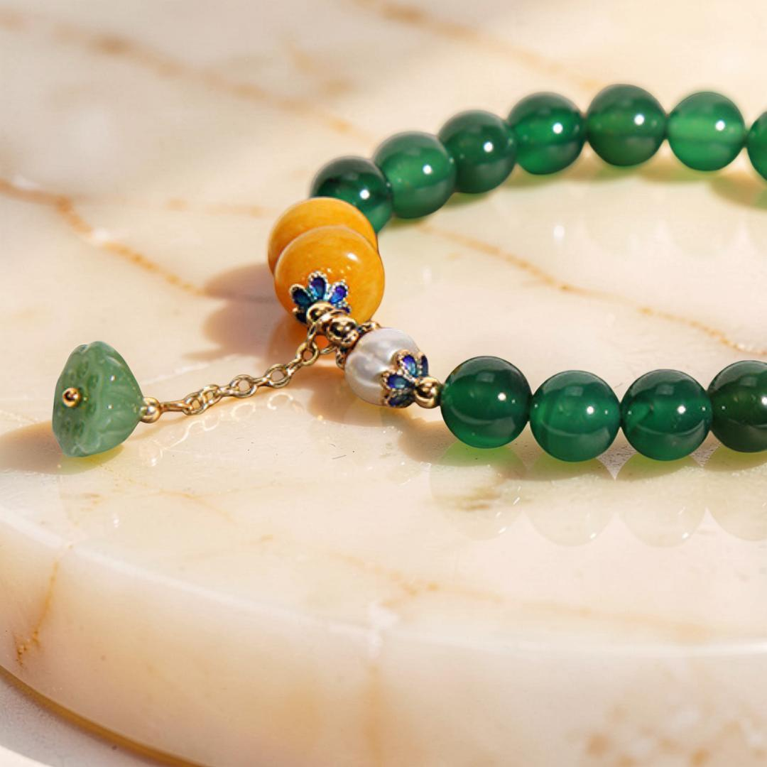 Bracelet Agate et Lotus – Forestière