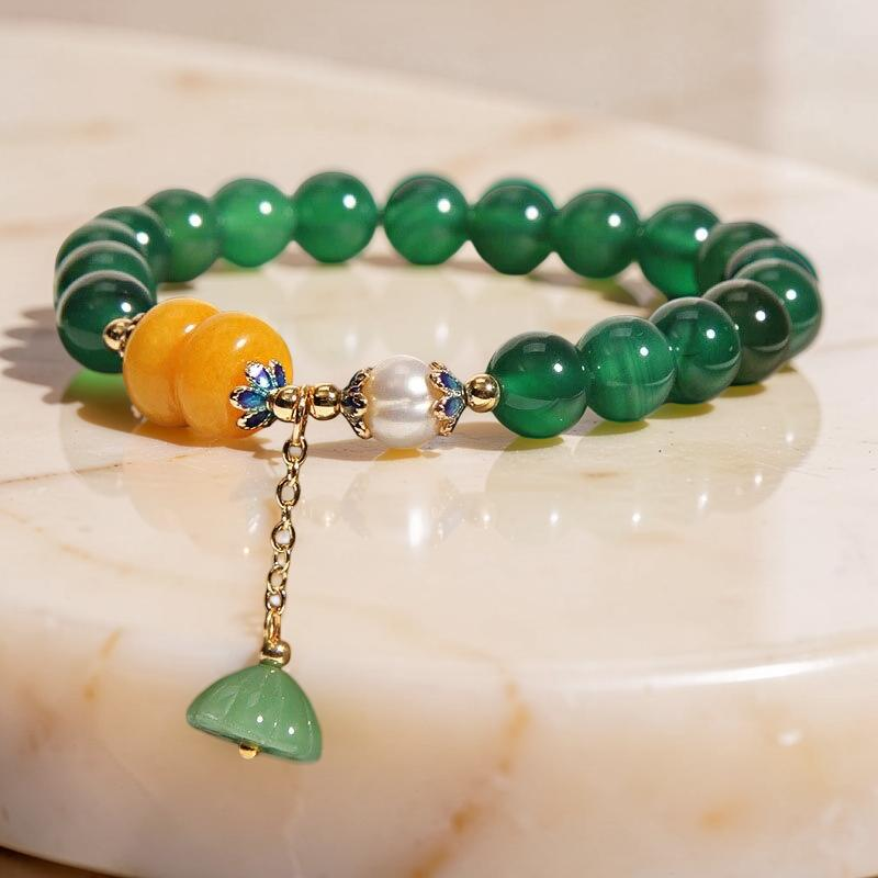 Bracelet Agate et Lotus – Forestière