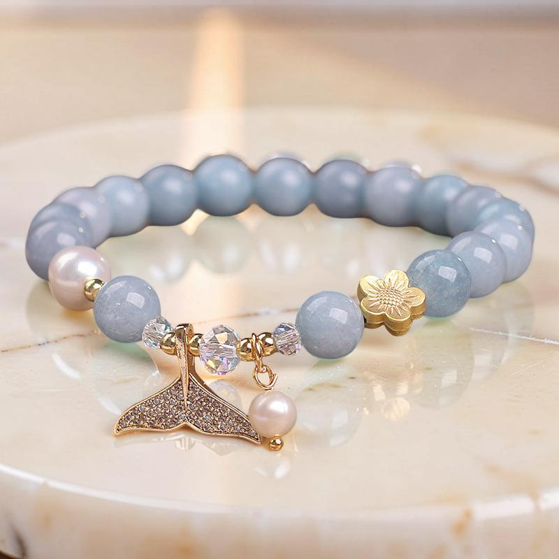 Bracelet Aigue Marine et Perle – Apaisement de Mer