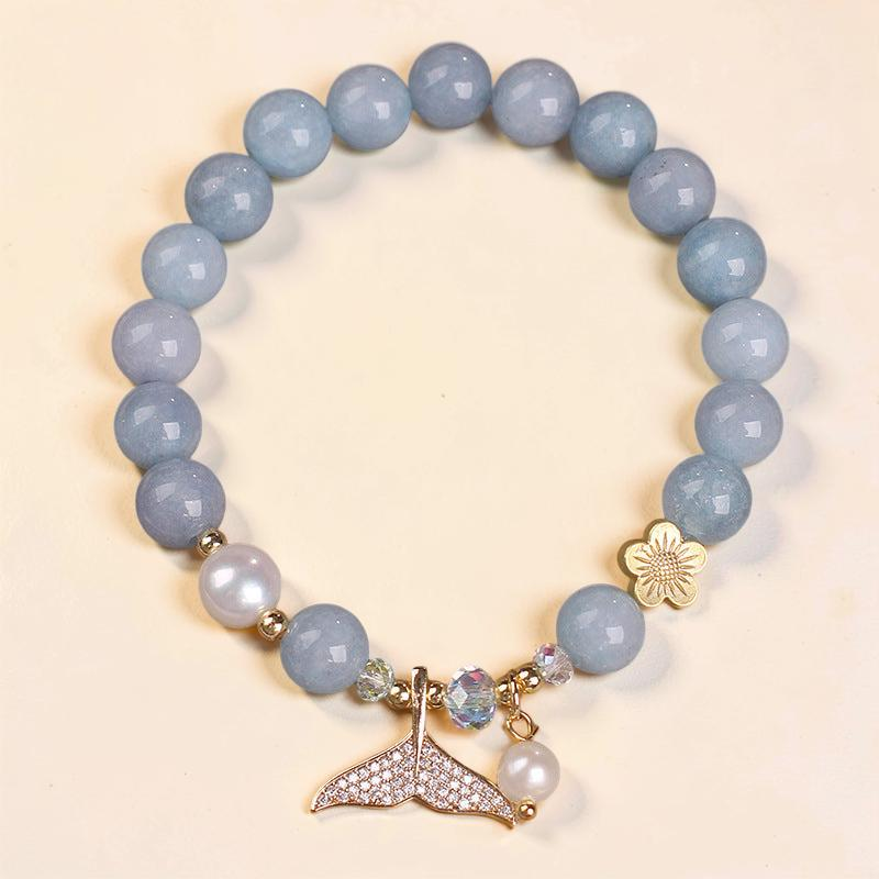 Bracelet Aigue Marine et Perle – Apaisement de Mer