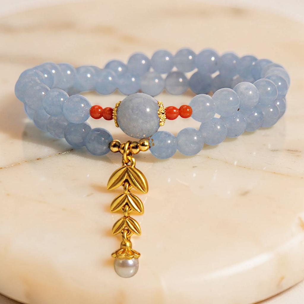 Bracelet Aigue Marine et Perle – Azur Moisson