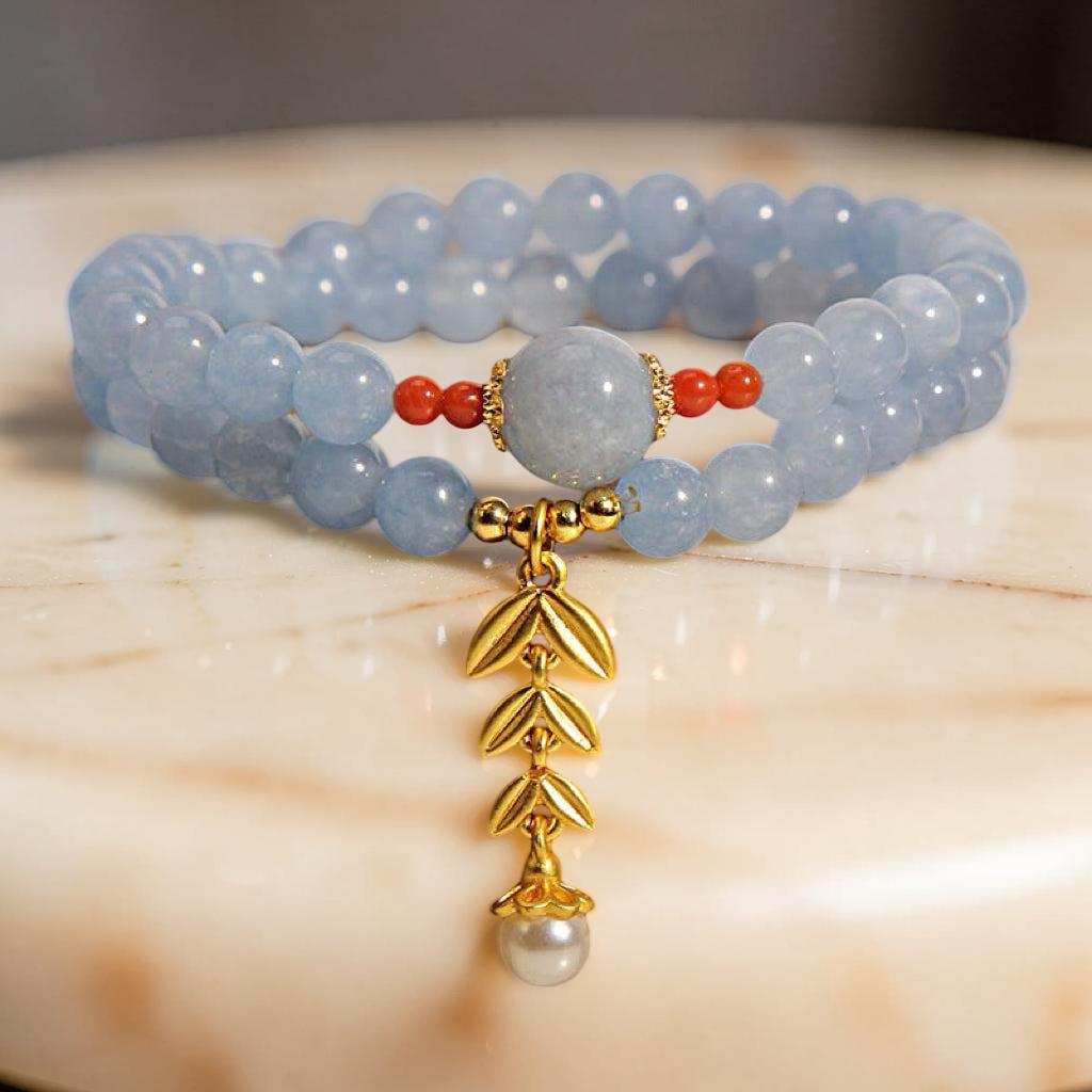 Bracelet Aigue Marine et Perle – Azur Moisson