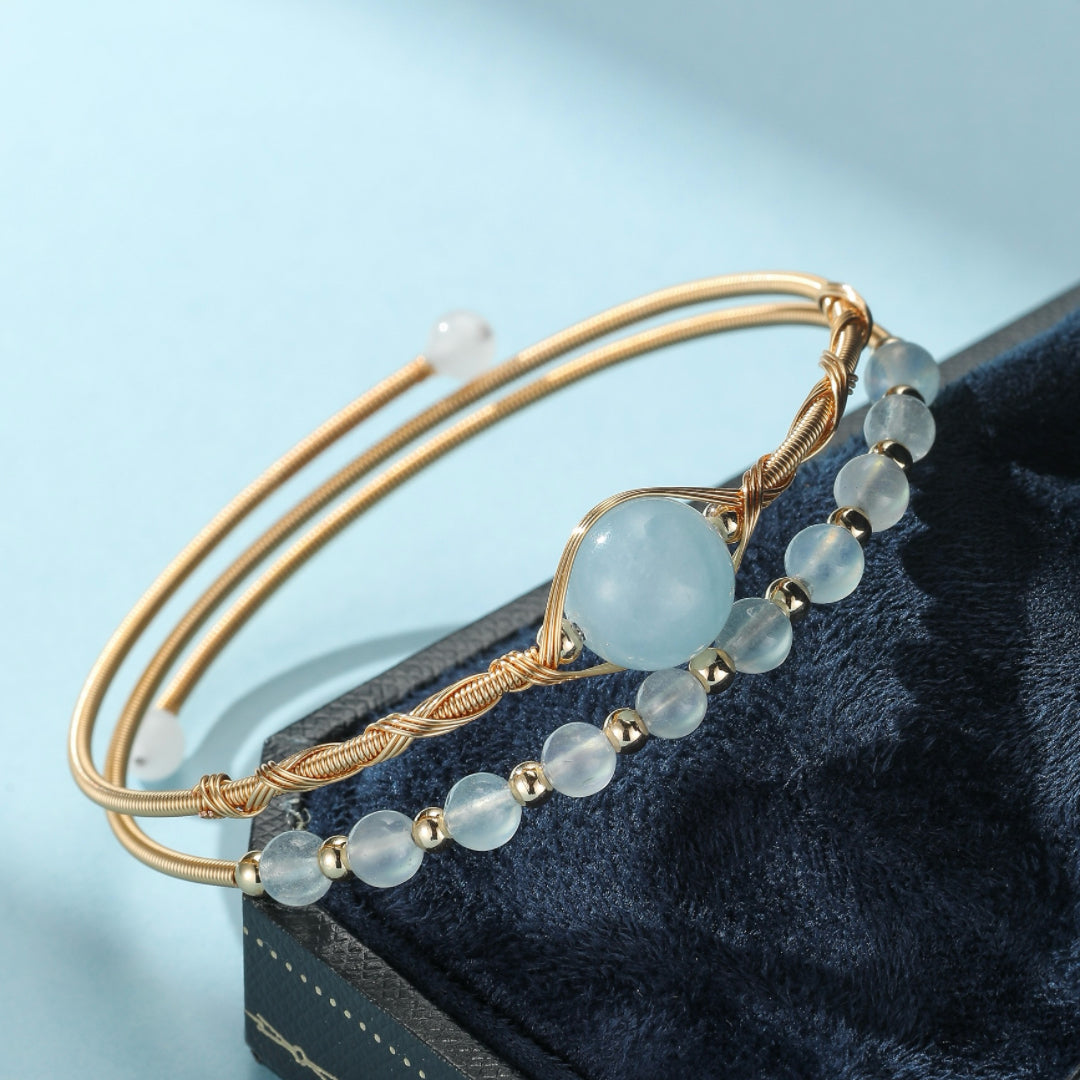 Bracelet Aigue Marine – Perle d’Océan