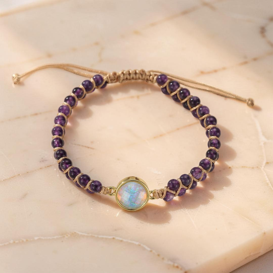 Bracelet Améthyste et Opale – Création Divine