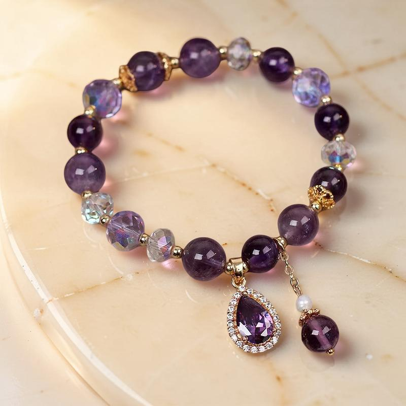 Bracelet Améthyste et Quartz Clair – Merveille