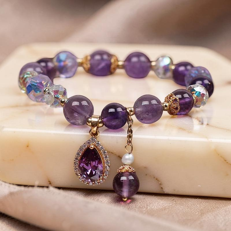 Bracelet Améthyste et Quartz Clair – Merveille
