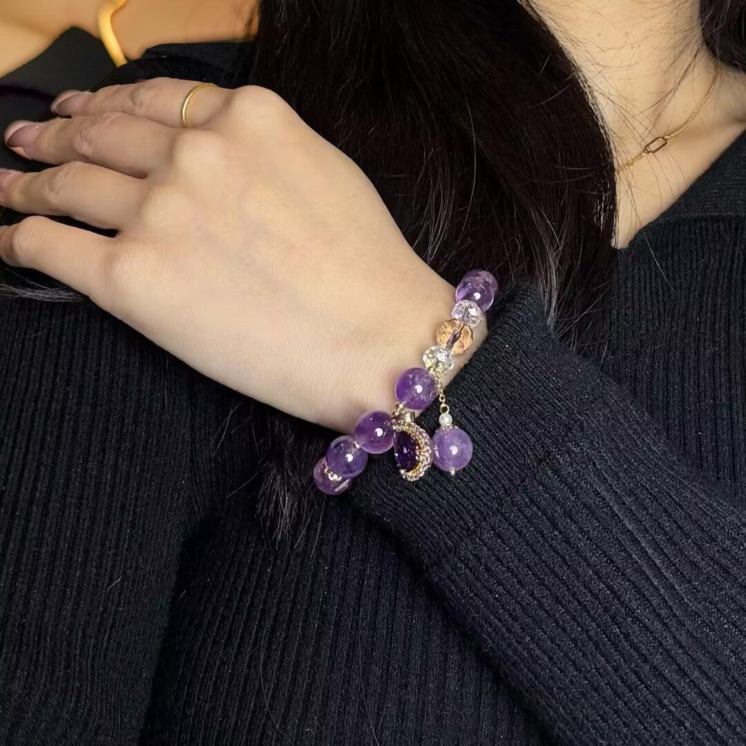 Bracelet Améthyste et Quartz Clair – Merveille