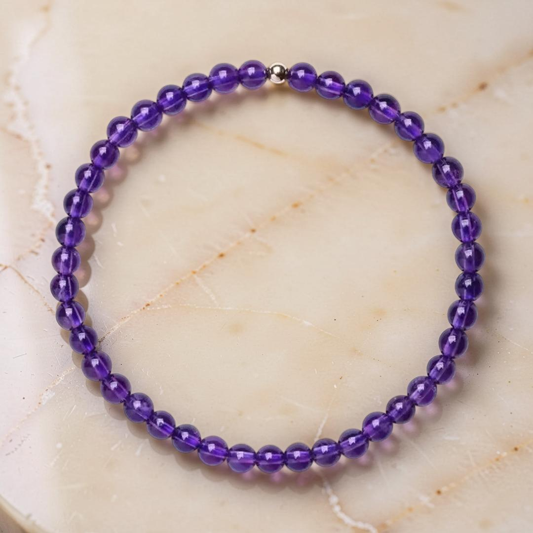 Bracelet Améthyste – Vibrations Pures, Argent 925