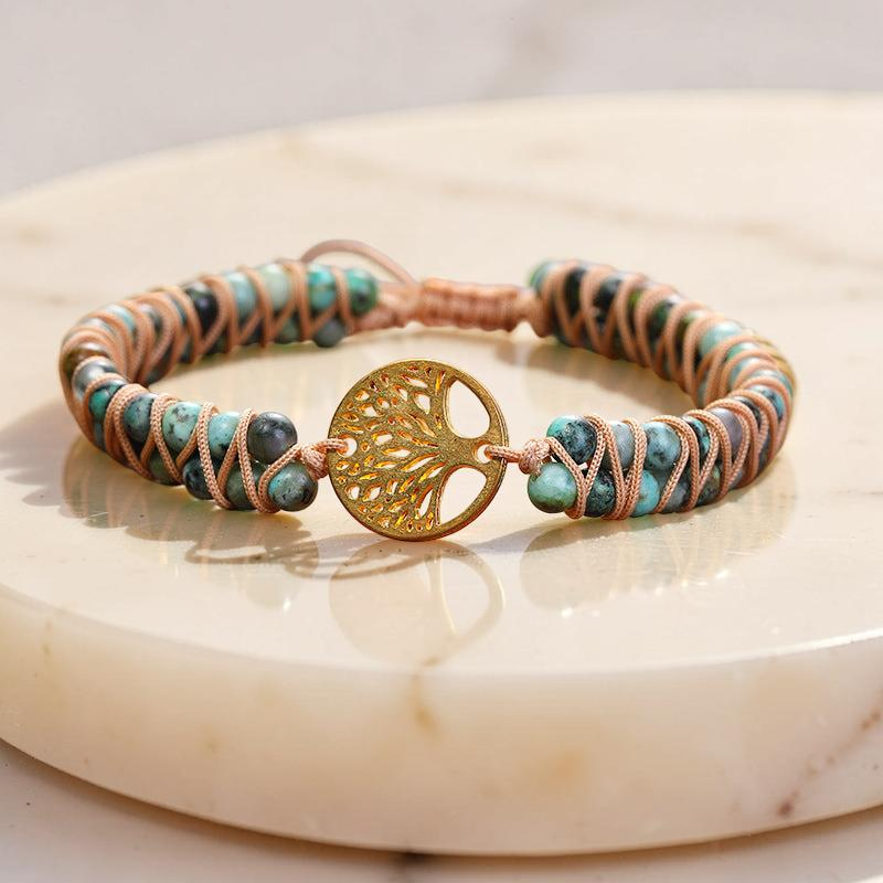 Bracelet Arbre de Vie Jaspe Africain - Bonheur