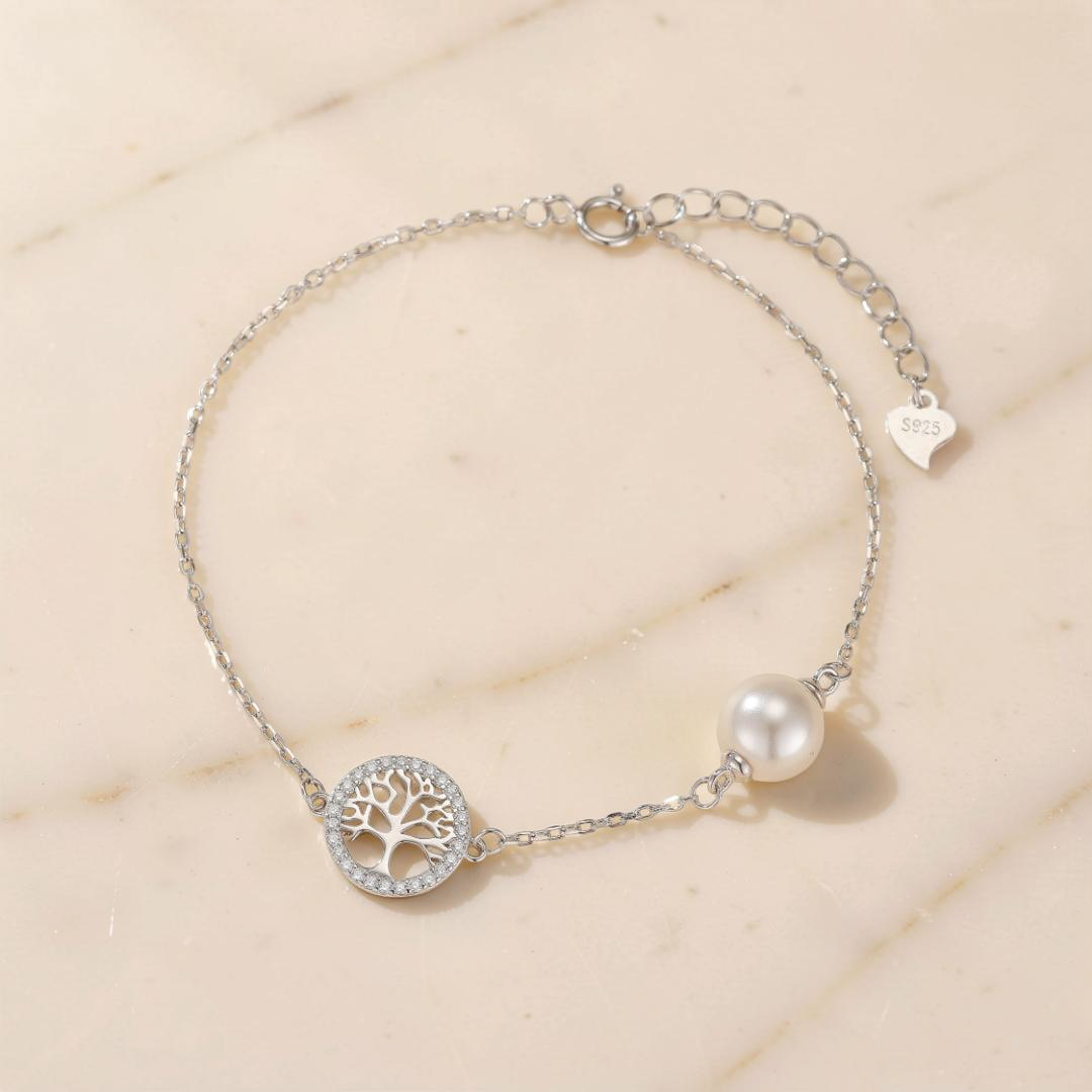 Bracelet Arbre de Vie et Perle – Vitalité, Argent 925