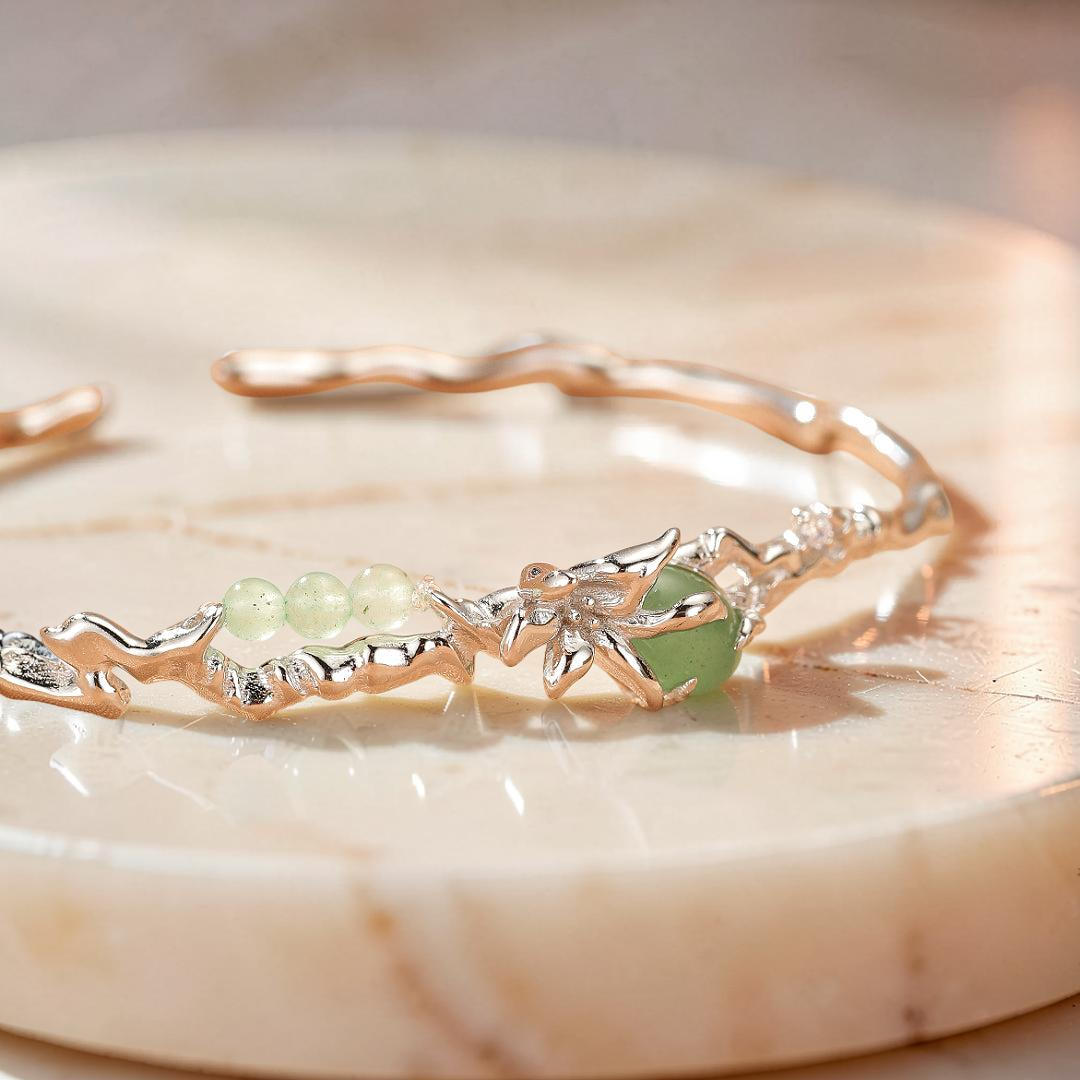 Bracelet Aventurine – Esprit Sauvage, Argent
