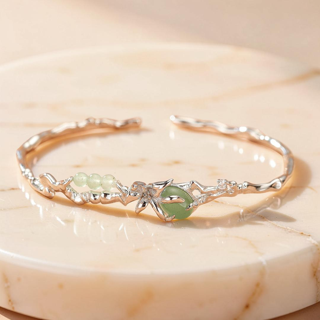 Bracelet Aventurine – Esprit Sauvage, Argent