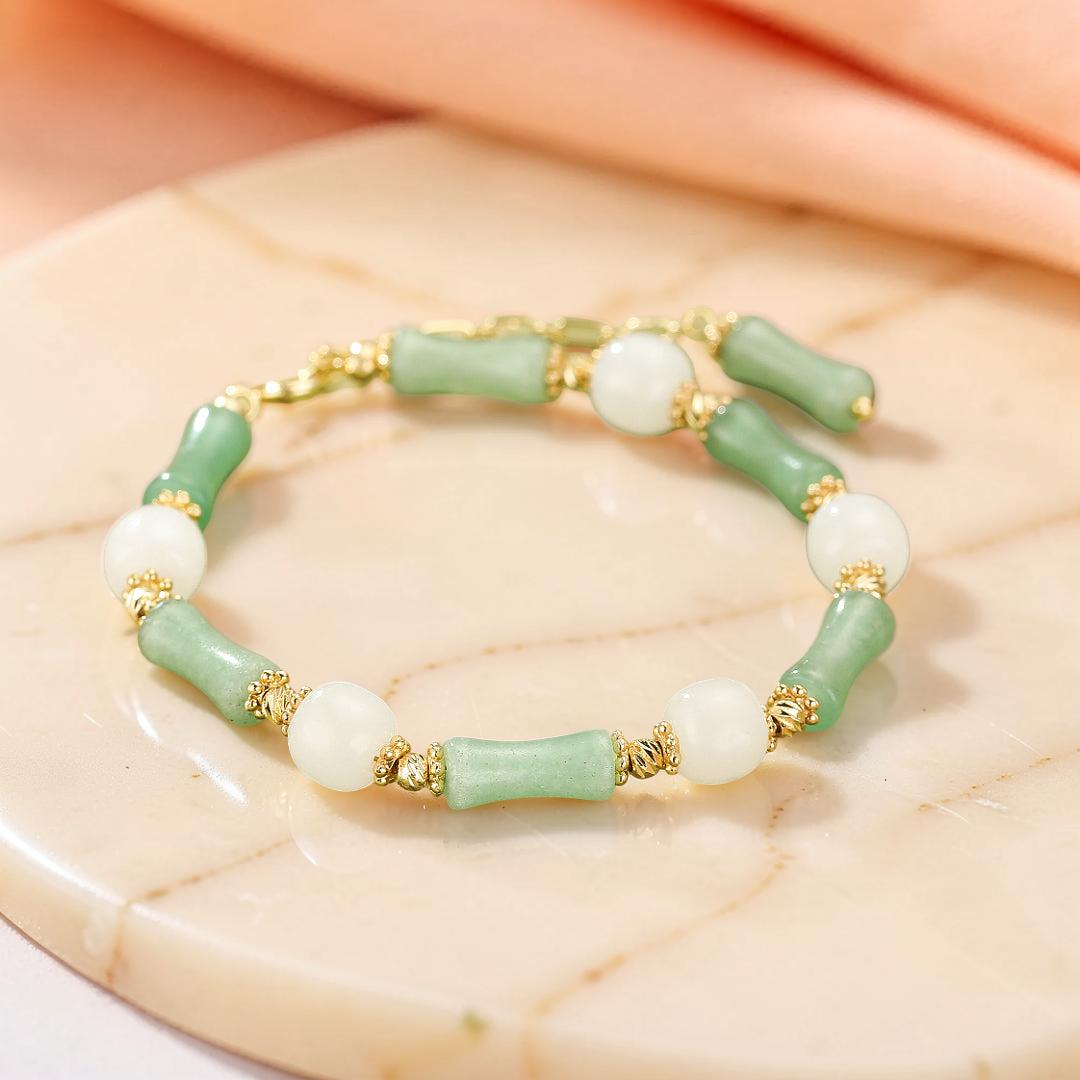 Bracelet Aventurine et Jade – Danse des Pierres