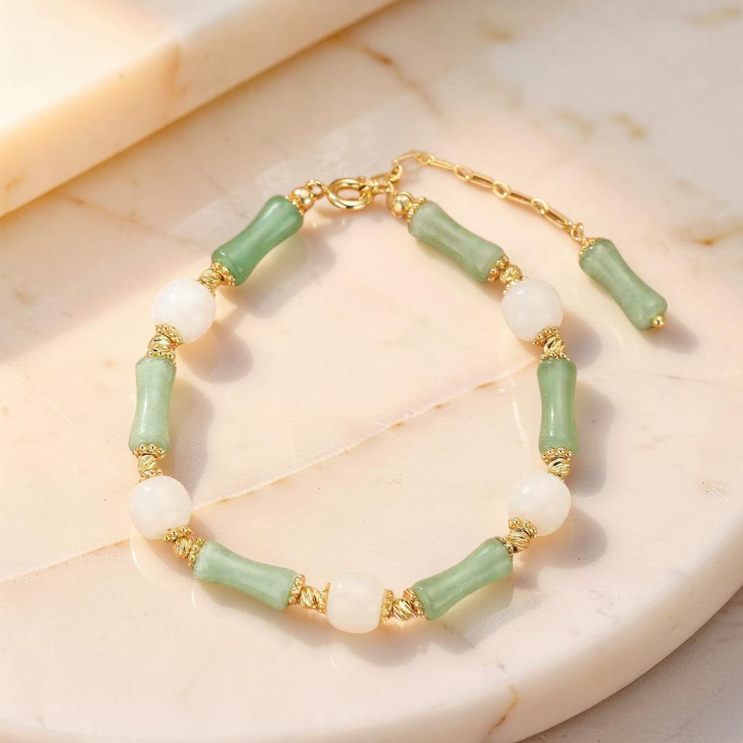 Bracelet Aventurine et Jade – Danse des Pierres
