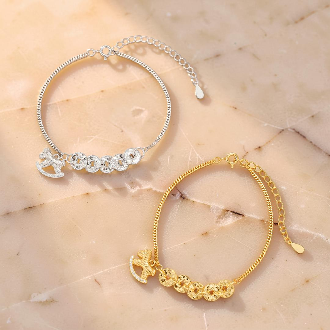 Bracelet Cheval – Pièce d’Équilibre, Argent