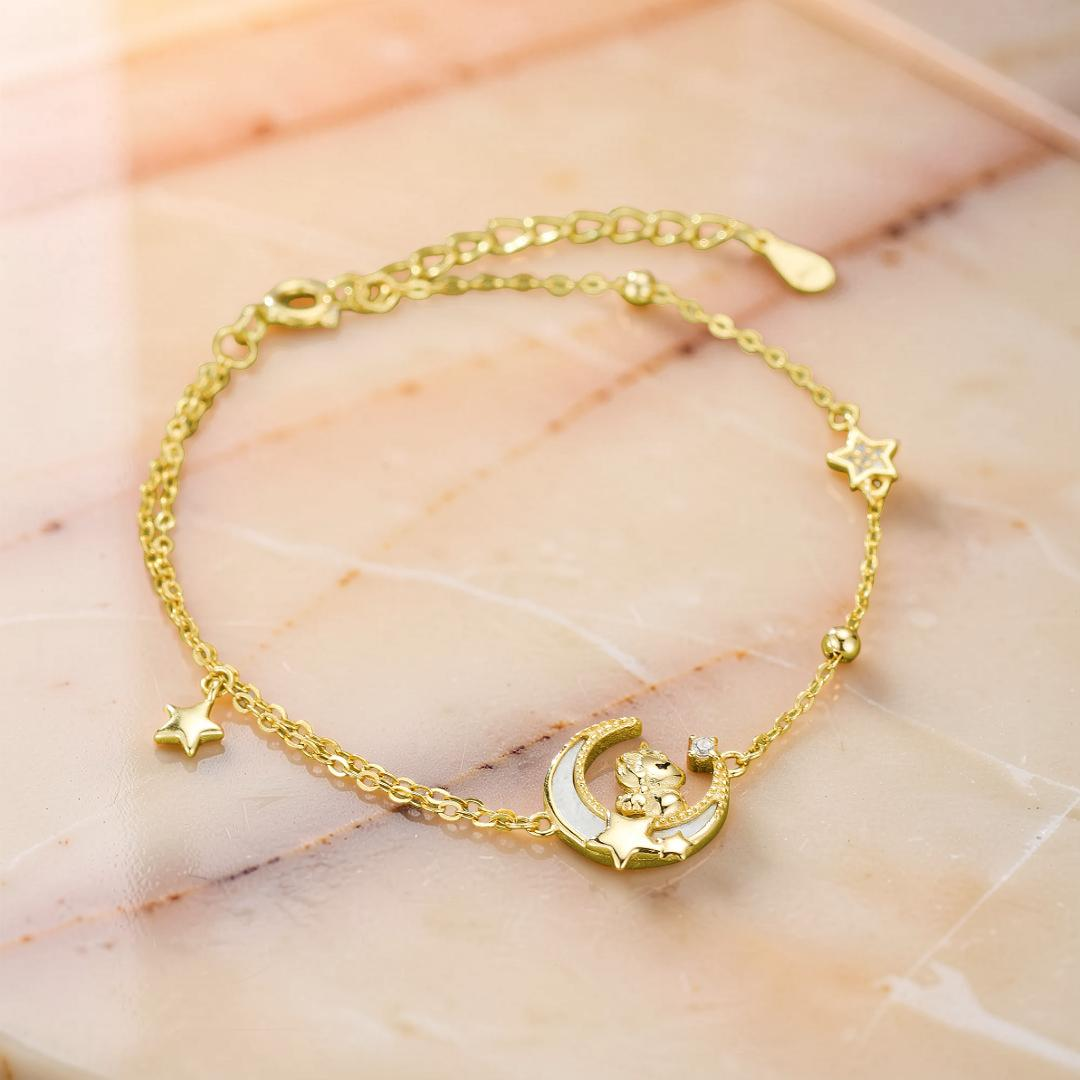Bracelet Cheval – Rêve Étoilé, Argent Plaqué Or