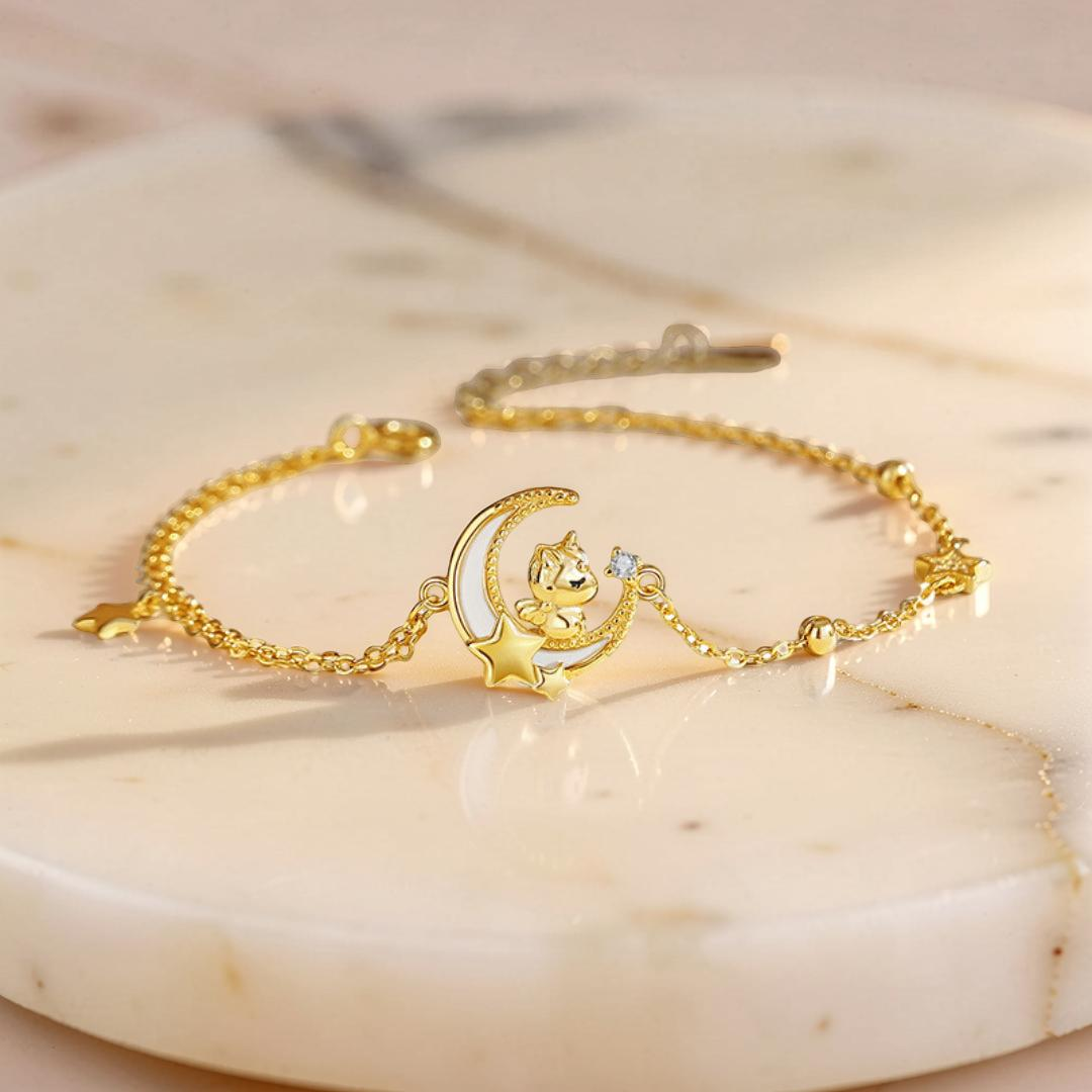 Bracelet Cheval – Rêve Étoilé, Argent Plaqué Or