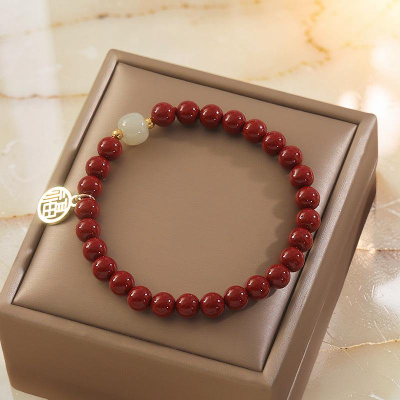 Bracelet Cinabre et Jade – Force Flamboyante