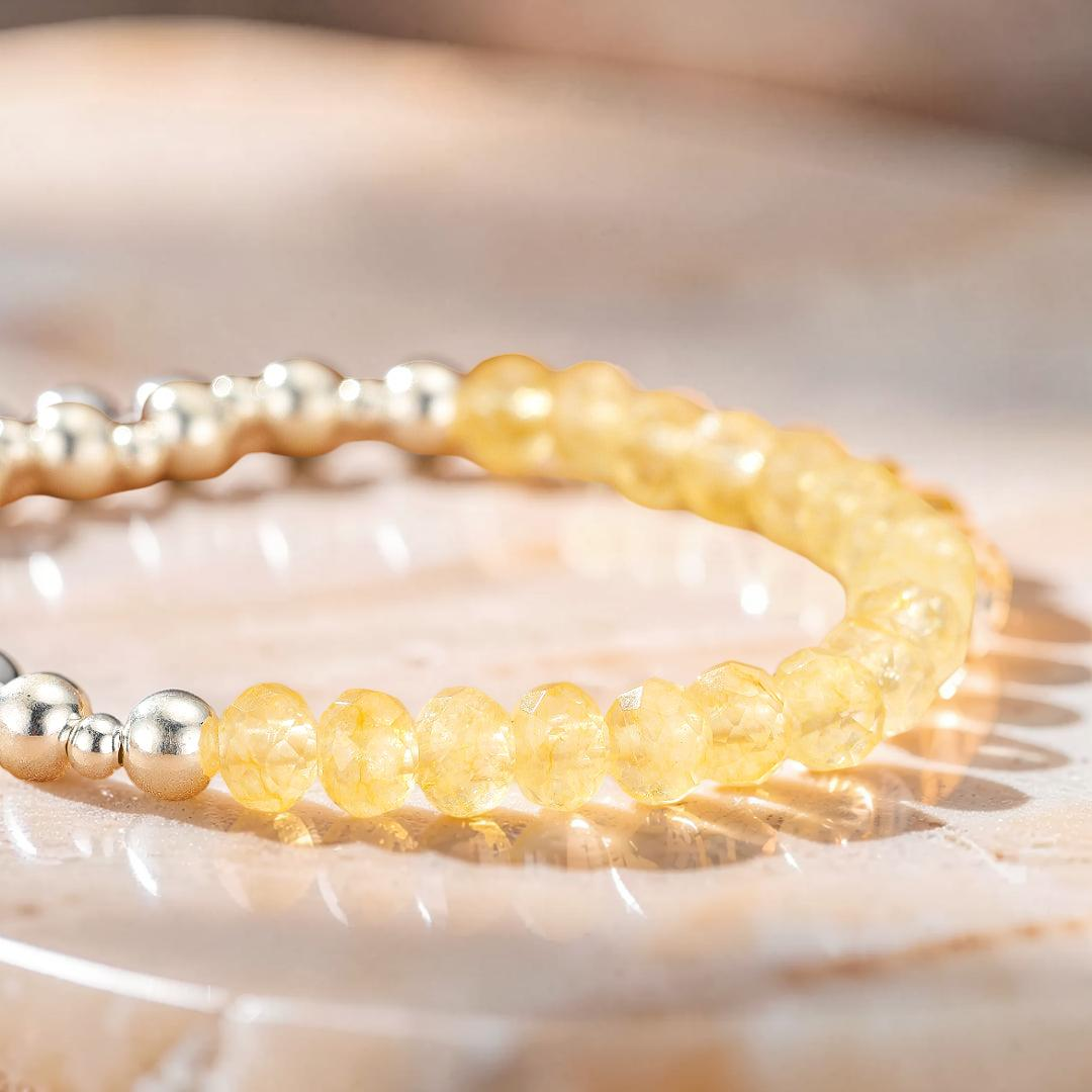 Bracelet Citrine – Énergie Douce, Argent