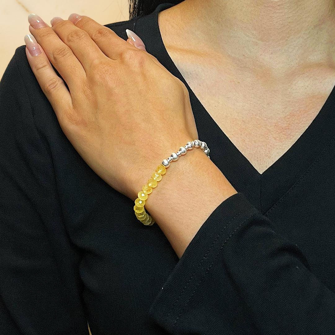 Bracelet Citrine – Énergie Douce, Argent