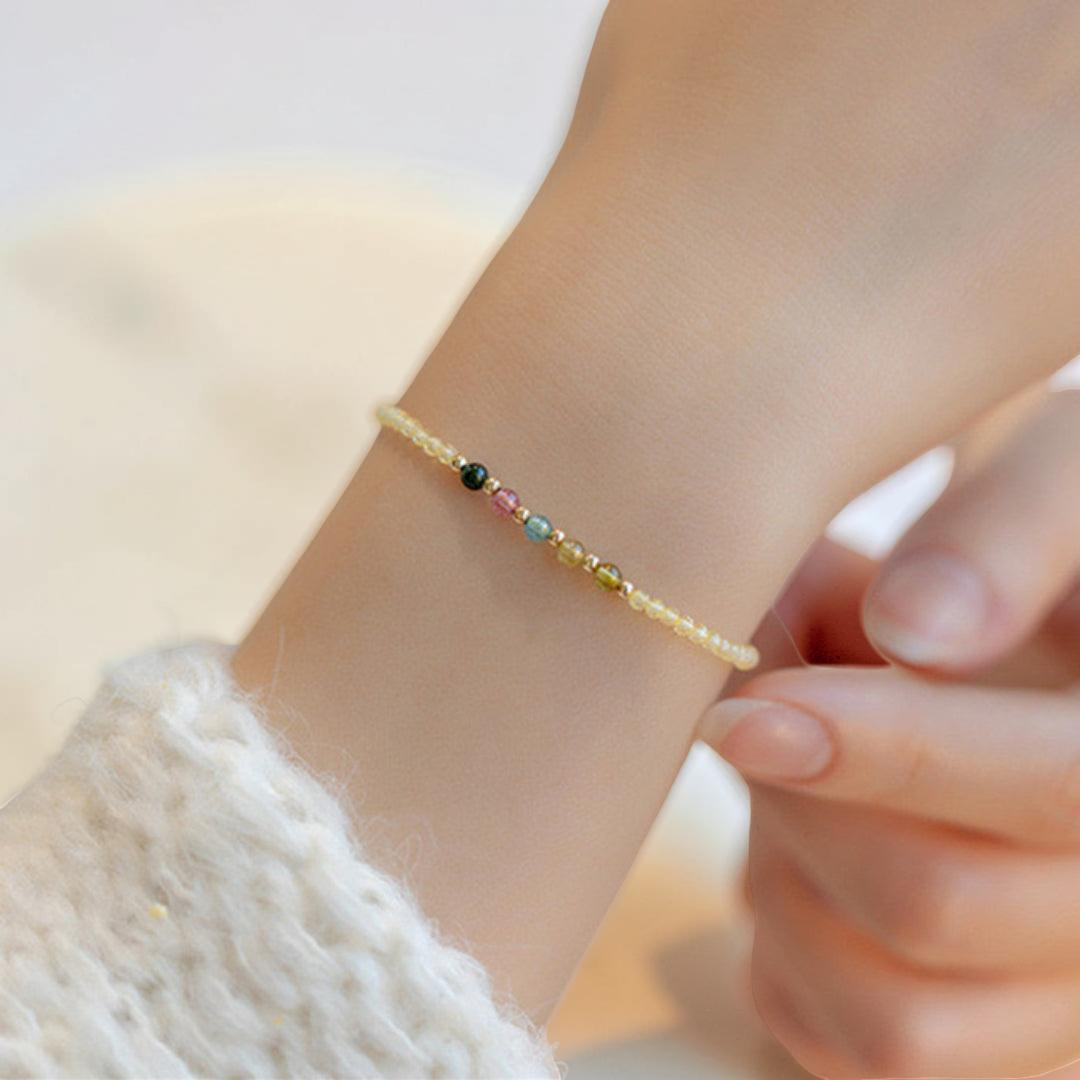 Bracelet Citrine et Tourmaline – Abondance Arc-en-Ciel