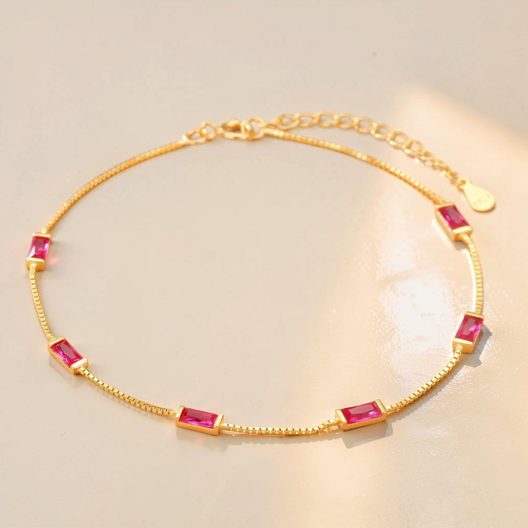 Bracelet Cornaline – Charme de Feu, Argent