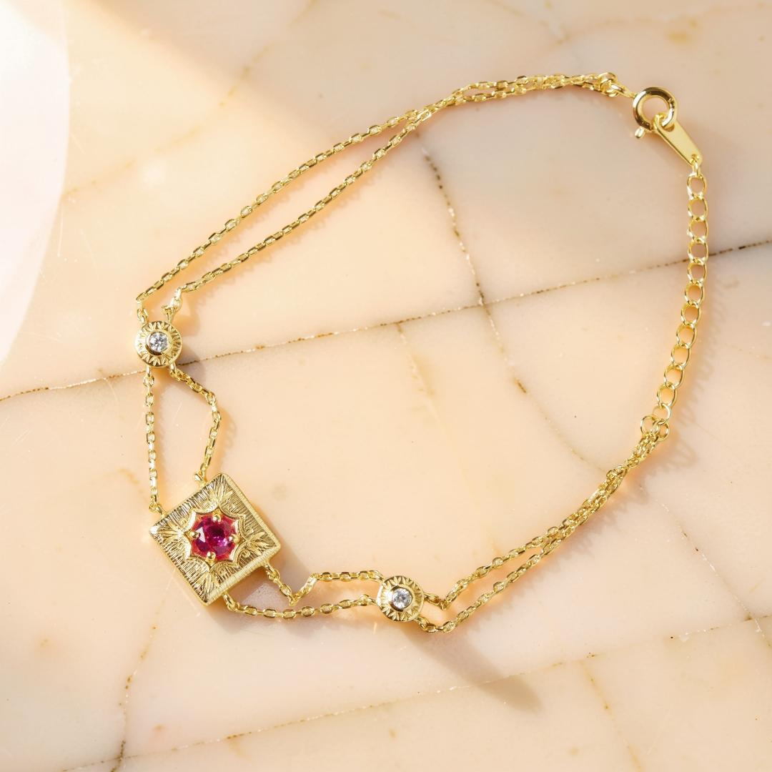 Bracelet Cornaline – Joie de vivre, Argent Plaqué Or