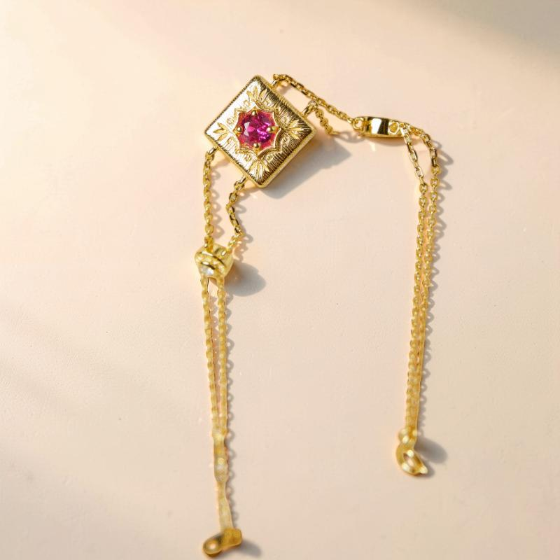 Bracelet Cornaline – Joie de vivre, Argent Plaqué Or