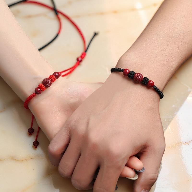 Bracelet Cinabre et Fil Rouge – Chance et Bonheur