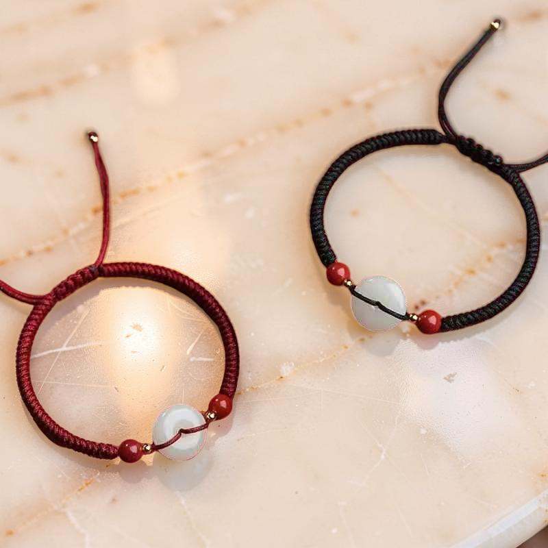 Bracelet Cordon Jade et Cinabre – Sérénité