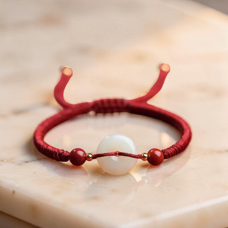 Bracelet Cordon Jade et Cinabre – Sérénité