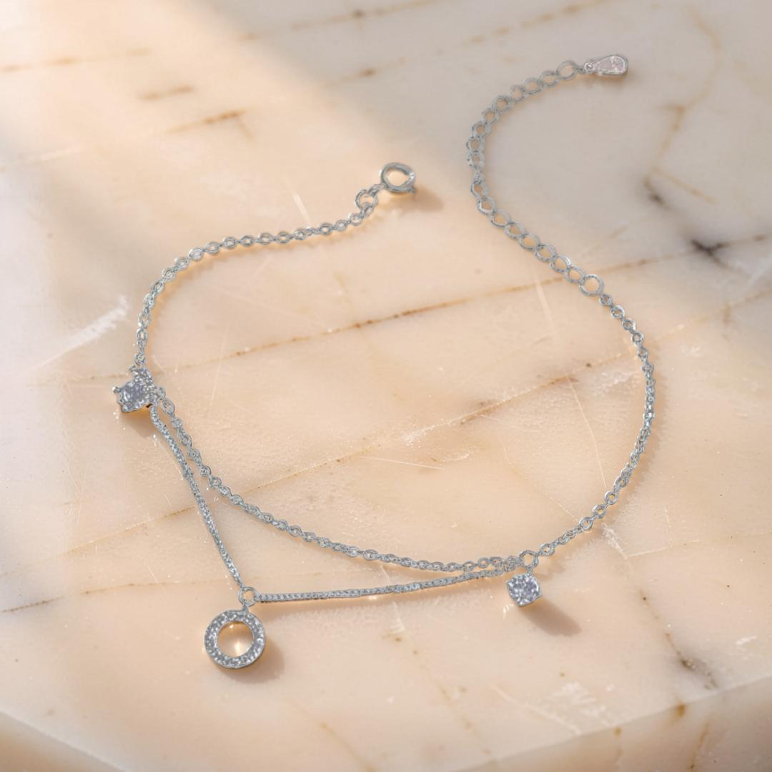 Bracelet de Cheville – Élégance Minimaliste, Argent 925