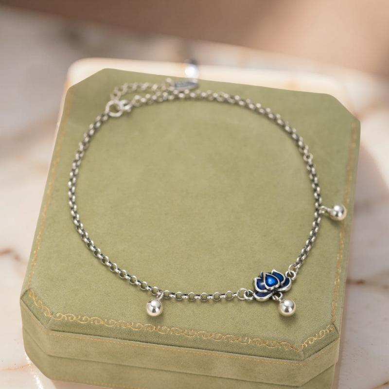 Bracelet de Cheville Lotus – Clochette, Argent