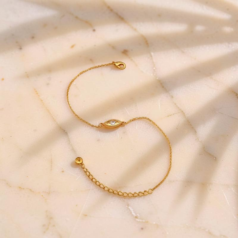 Bracelet de Cheville Mauvais Œil – Aura d'Égypte, Plaqué Or