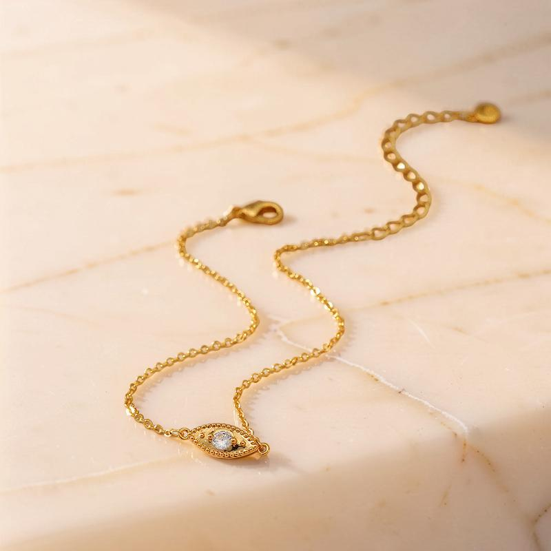 Bracelet de Cheville Mauvais Œil – Aura d'Égypte, Plaqué Or