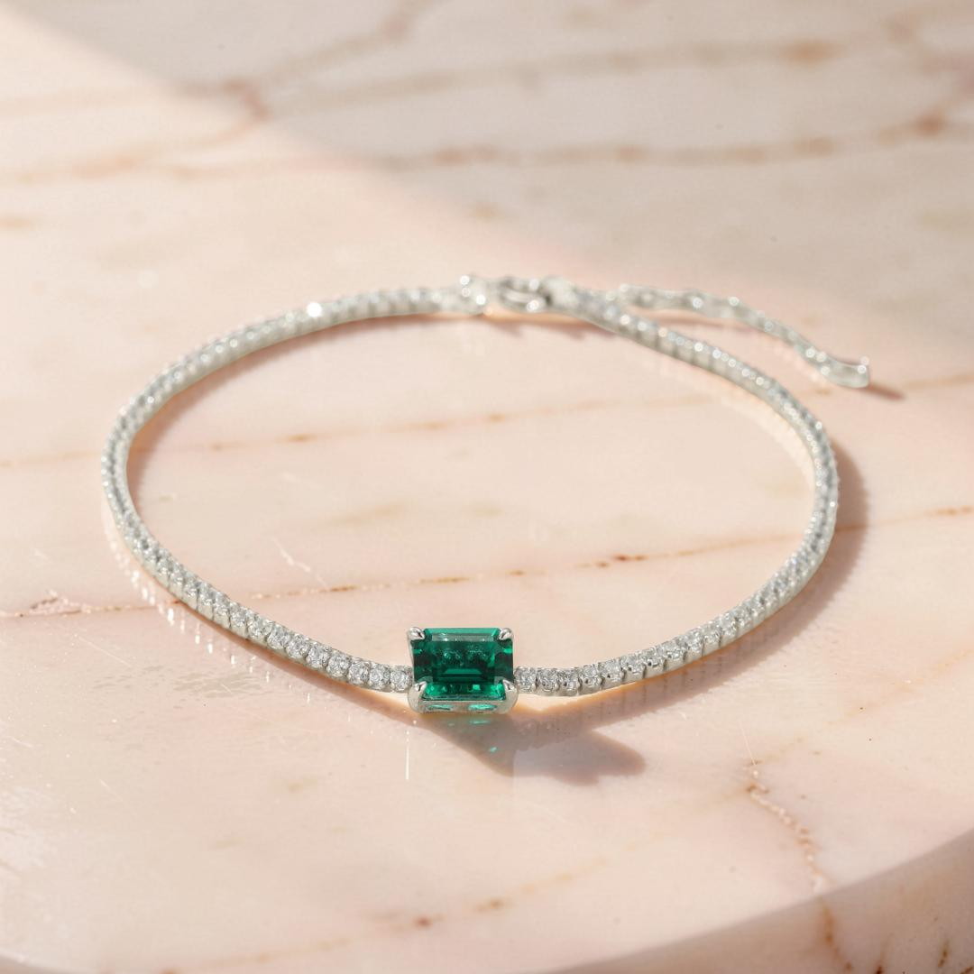 Bracelet Émeraude – Harmonie Précieuse, Argent 925