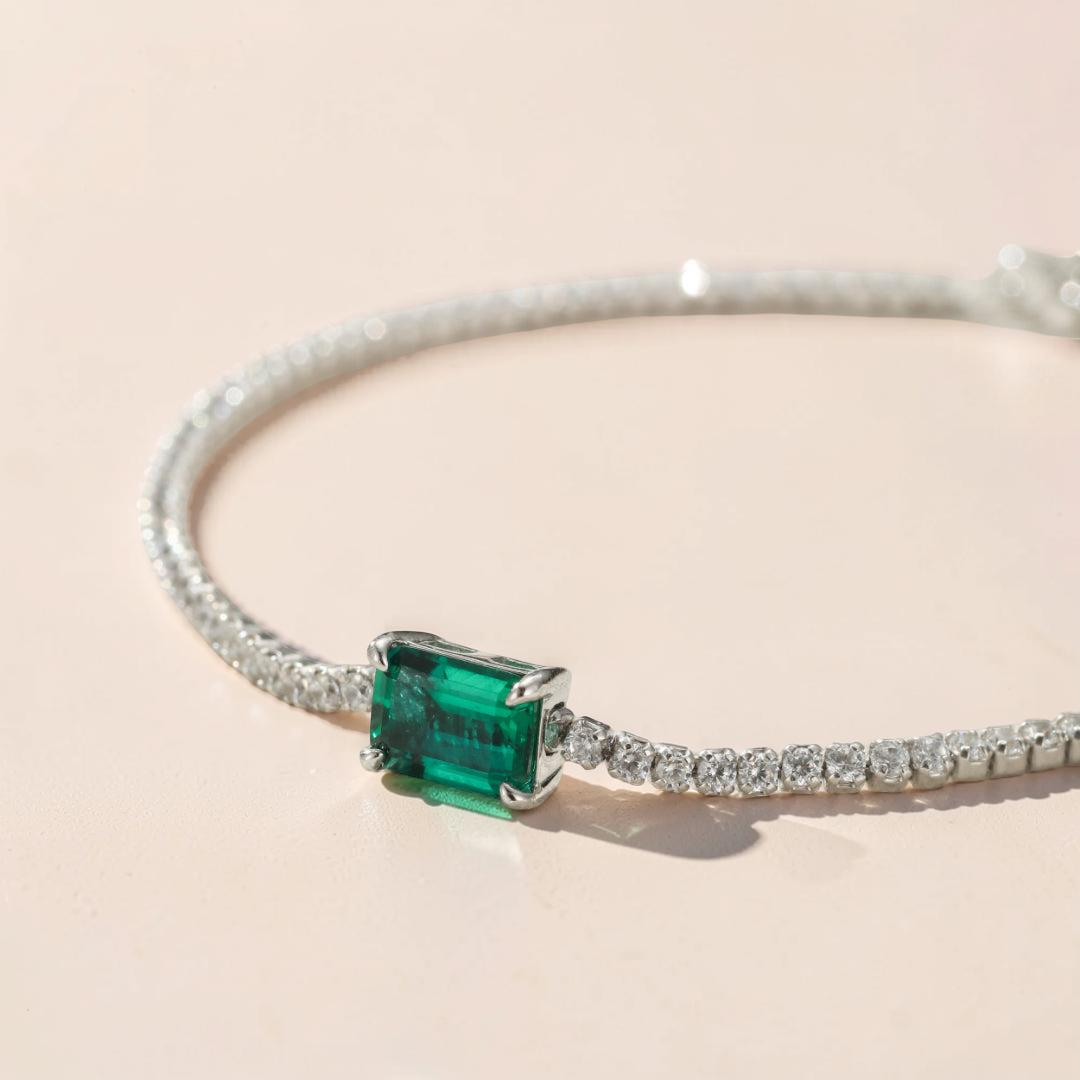 Bracelet Émeraude – Harmonie Précieuse, Argent 925