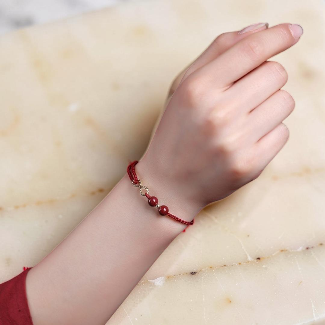 Bracelet Fil Rouge – Bonheur Infini, Plaqué Or