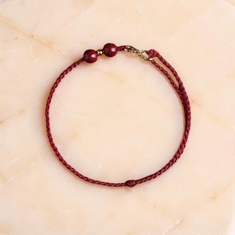Bracelet Fil Rouge – Bonheur Infini, Plaqué Or