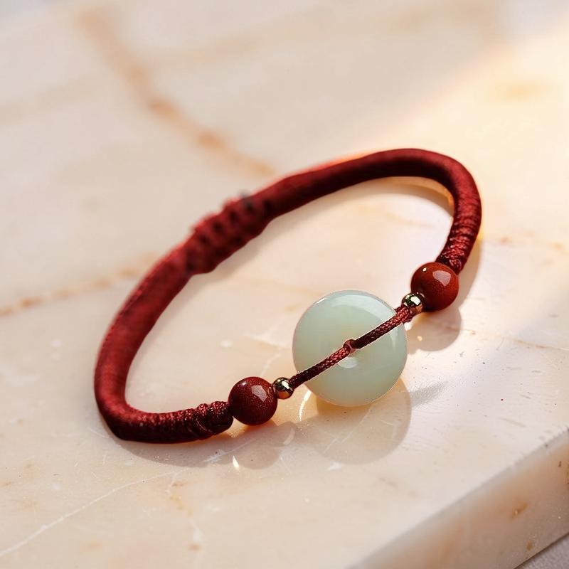 Bracelet Cordon Jade et Cinabre – Sérénité