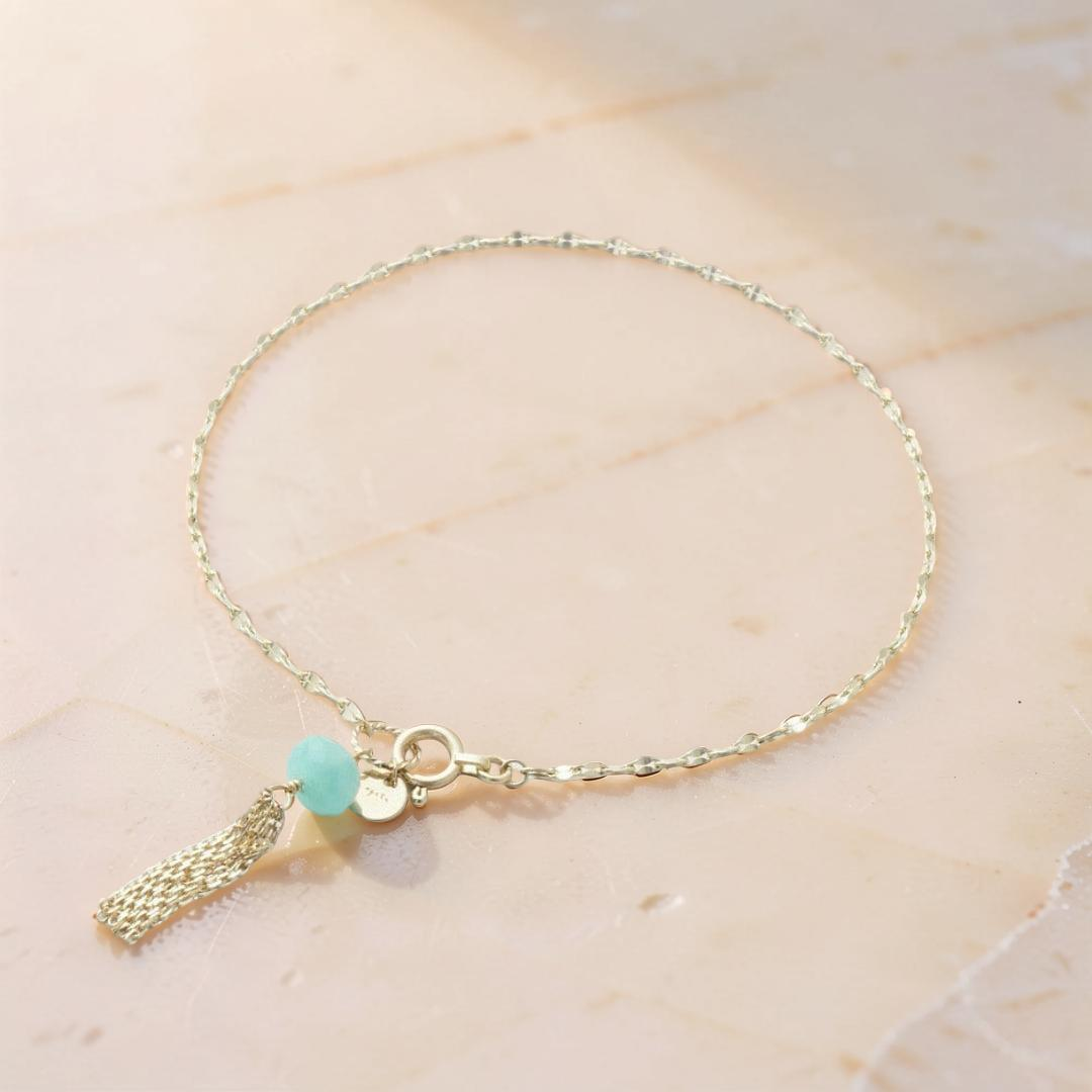 Bracelet Fin en Amazonite, Lapis Lazuli ou Péridot – Petits Éclats