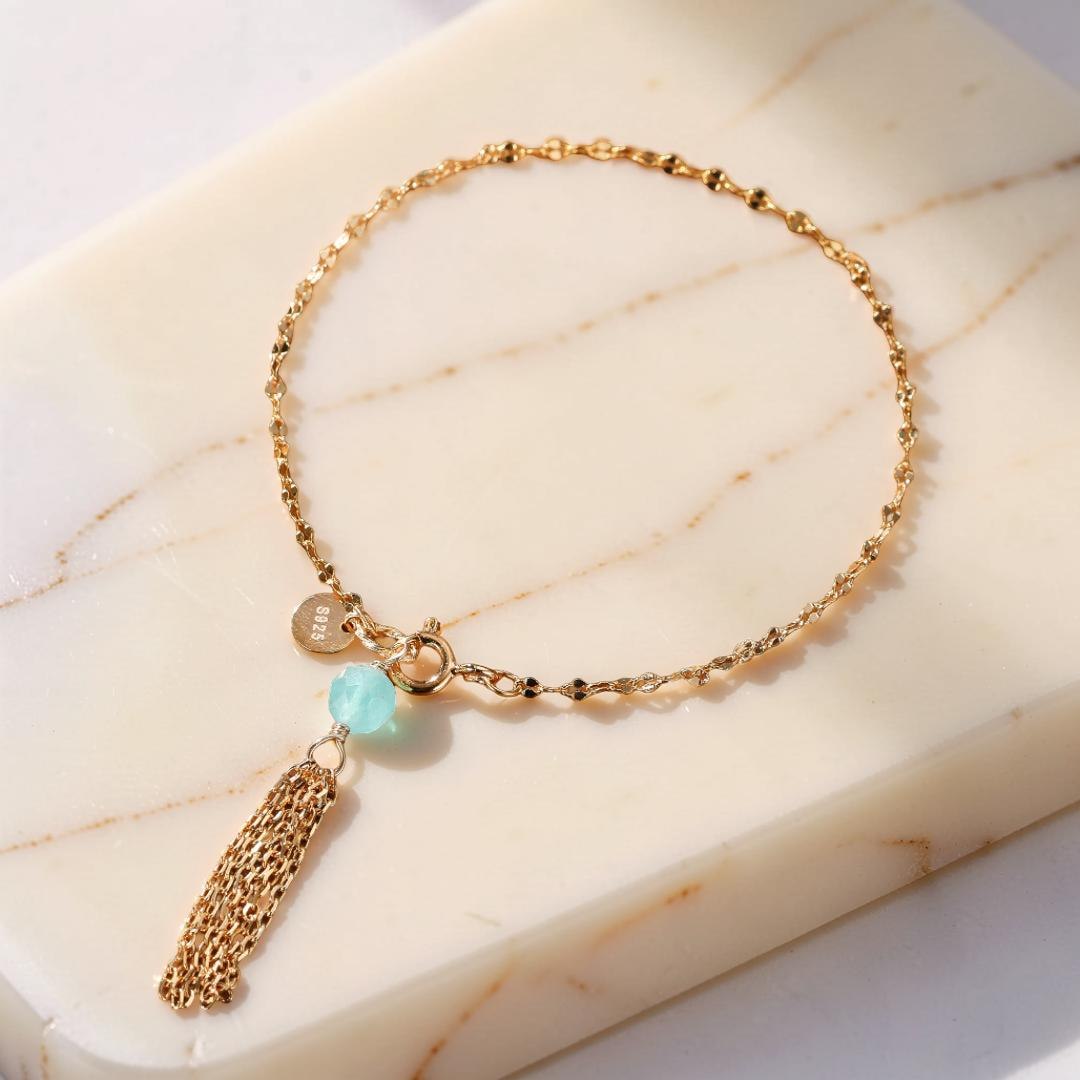 Bracelet Fin en Amazonite, Lapis Lazuli ou Péridot – Petits Éclats