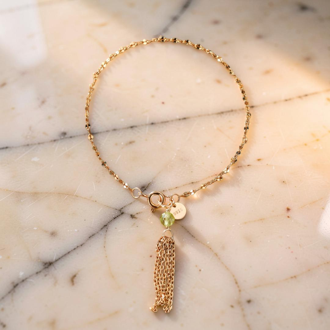 Bracelet Fin en Amazonite, Lapis Lazuli ou Péridot – Petits Éclats